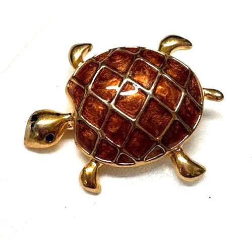Vintage Shimmery Copper Turtle Tortoise Enamel DazzleCity
