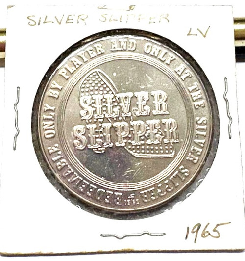 1965 Limited Edition Silver Slipper One Dollar Gaming Token Las Vegas Chip