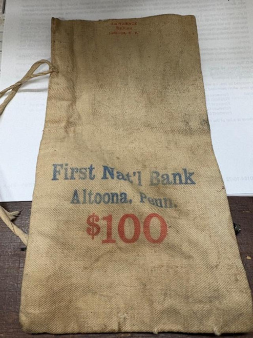 Coin Bag #8 First National Bank Altoona PA OLD Canvas DazzleCity