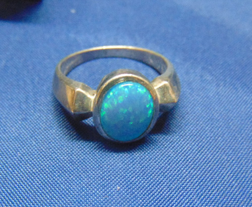 Vintage Opal Ring Sterling Silver 925 OOAK Vivid BeadRage