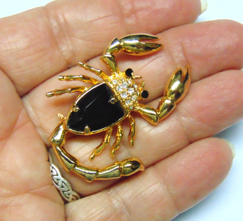 Scorpion Pin Bug Crab Rhinestone Crystal Insect Brooch Spider DazzleCity