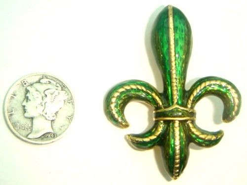 Fleur De Lis Pin Coat Arms Crest Brooch New Orleans Mardi Gras