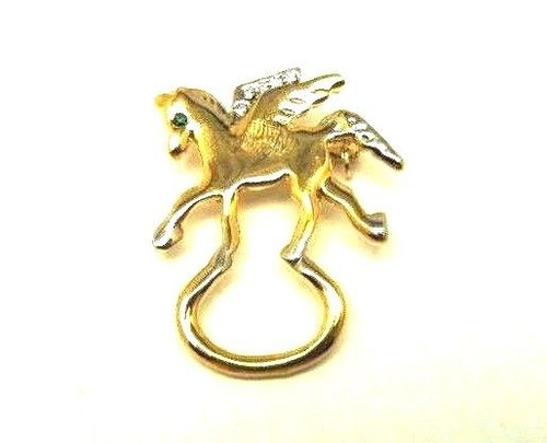 Pegasus Unicorn Pin Eyeglass Holder Badge Rhinestone Crystal DazzleCity