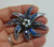 Palm Tree Pin Brooch Hawaii Fronds Sapphire Rhinestone Crystals Vintage BeadRage