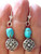 Sterling Silver Turquoise Earrings PE Kingman Bali Beads