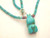 Turquoise Bear Heishi Necklace Coral Sterling  Spirit Hand Carved