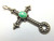 Chrysoprase Sterling Silver Cross Circle Pendant Necklace Tarot 925 Egypt