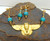 King Tut Necklace Earrings Egyptian Carved Turquoise Set DazzleCity