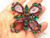 Les Bernard Rhinestone Brooch Pin Signed Amethyst Emerald