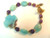 Peruvian Opal Amethyst Bracelet  Beads Signed Toggle