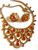 Rhinestone Crystal Necklace Topaz Citrine Clip Earrings Set 3PC