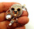 MOUSE MICE PIN RODENT Cheese RHINESTONE CRYSTAL Brooch Chain