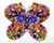 BUTTERFLY Pin RHINESTONE Crystal Brooch Fruit Salad TUTTI Fruiti