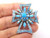 Turquoise Rhinestone Maltese Cross Pin Necklace Crystal Brooch