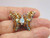 Butterfly Pin Citrine AB Rhinestone Crystal Brooch Gunmetal