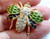 Bee Pin Brooch Green Enamel Rhinestone Crystal Bug Insect DazzleCity