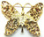 Butterfly Pin Rhinestone Crystal Heart Yellow Enamel Bug DazzleCity