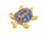 Turtle Pin Royal Blue Rhinestone Crystal Tortoise Sea Desert Brooch