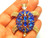 Turtle Pin Royal Blue Rhinestone Crystal Tortoise Sea Desert Brooch