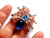 Blue Spider Pin Brooch Bug Insect Rhinestone Crystal Halloween DazzleCity