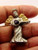 Pewter Angel Figurine Trinket Signed Tiny Vanity Shadow Box Gold Wings