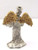 Pewter Angel Figurine Trinket Signed Tiny Vanity Shadow Box Gold Wings