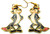 Wile E. Coyote Pierced Earrings Road Runner Cloisonne Cartoon Vintage