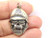 Police Department Skull Charm Biker Pendant Sterling Silver 925