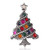 Christmas Tree Pin Brooch Rhinestone Crystal Star Silver Plate DazzleCity