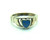 Claddagh Heart Ring Sterling Turquoise Enamel Hands