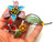 Flower Pin French Enamel Rhinestone Lucite Gunmetal Brooch