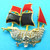 Skull GALLEON SHIP Crossbones PIN Pirate BROOCH Sails Move DazzleCity