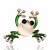 Bug Eyed Frog Pin Toad Brooch Cat's Eye  Tree DazzleCity