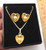 Heart Necklace Earrings Set Boxed Simulated Pearl Stocking Stuffer