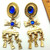 Ankh Earrings Egyptian Pierced Key Life Blue Luxor