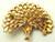 Peacock Pin Feather Bird Brooch Rhinestone Crystal Vintage