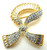 Bow Tie Wrap Crystal Brooch Vintage Rhinestone Baguettes