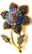 Amethyst Rhinestone Crystal Flower Pin Daisy Brooch