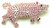 Pig Pin Hog Swine Boar Pink Brooch Rhinestone Crystal Saratoga