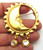 Man Moon Pin Sun Rhinestone Crystal Celestial Brooch
