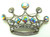 Crown Pageant Pin Queen Aurora Borealis Rhinestone Crystal Brooch
