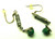 Sterling Silver Celtic Dragon Claw Earrings Irish Green Malachite Stone