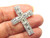 Vtg Cross Crucifix Pin Necklace Brooch Rhinestone Crystal