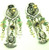 Queen Nefertiti King Tut Ankh Earrings Clip Egyptian Rose Quarts Fetish Silver