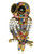 Owl Pin Brooch Bird Harry Potter Rhinestone Crystal