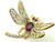 Dragonfly Pin Trembler Amethyst Rhinestone Crystal Motion Brooch