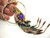 Parrot Bird Pin Rhinestone Crystal Brooch Dangle Tail 6.25"