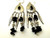 Sterling Silver Earrings Onyx Bead Feather Concho 925 Southwest