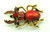 Scarab Beetle Pin Egyptian Revival Red Rhinestone Crystal Brooch