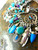 Sterling Indian Charm Bracelet Turquoise  Amethyst Thunderbird Kokopelli